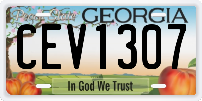 GA license plate CEV1307