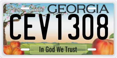 GA license plate CEV1308