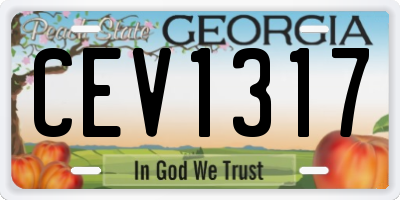 GA license plate CEV1317