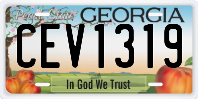 GA license plate CEV1319
