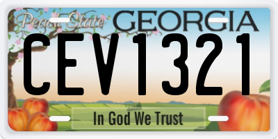 GA license plate CEV1321