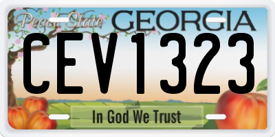 GA license plate CEV1323