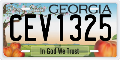 GA license plate CEV1325