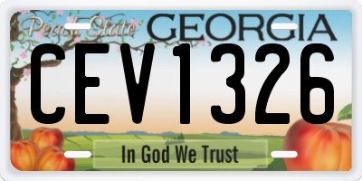 GA license plate CEV1326