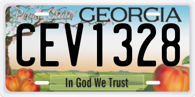 GA license plate CEV1328