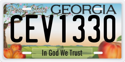 GA license plate CEV1330