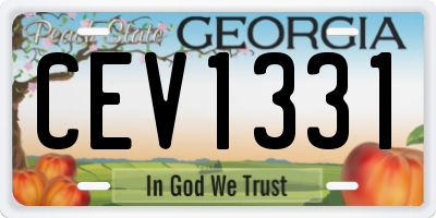 GA license plate CEV1331