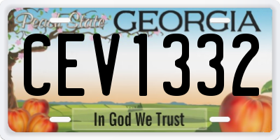 GA license plate CEV1332