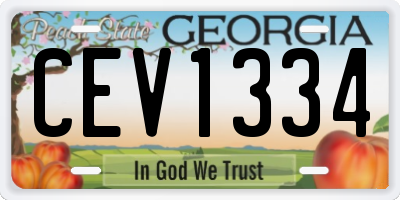 GA license plate CEV1334