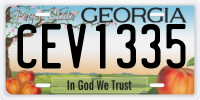 GA license plate CEV1335