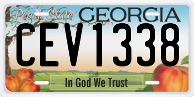 GA license plate CEV1338