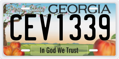 GA license plate CEV1339
