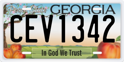 GA license plate CEV1342