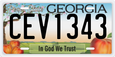 GA license plate CEV1343