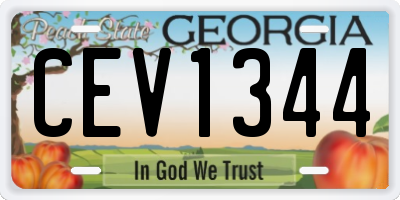 GA license plate CEV1344