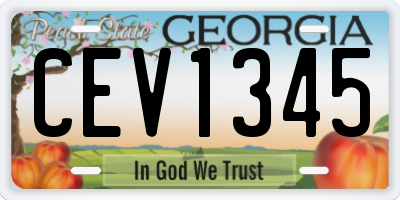 GA license plate CEV1345
