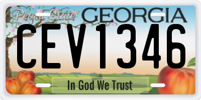 GA license plate CEV1346