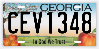 GA license plate CEV1348