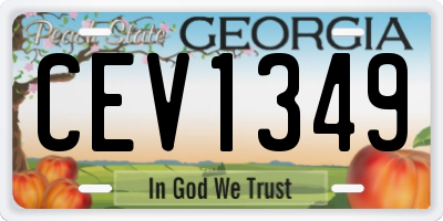GA license plate CEV1349
