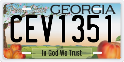 GA license plate CEV1351