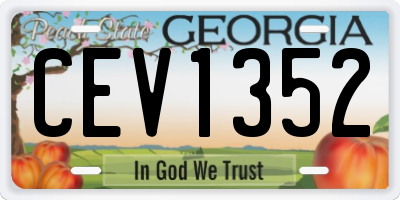 GA license plate CEV1352