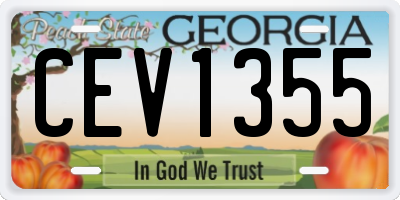 GA license plate CEV1355