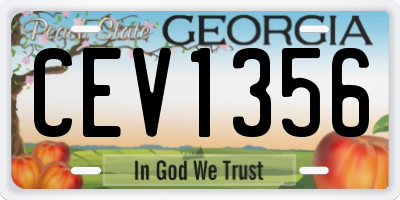 GA license plate CEV1356