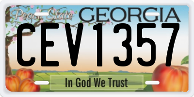 GA license plate CEV1357