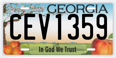 GA license plate CEV1359