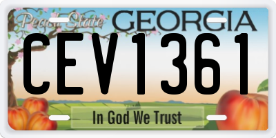 GA license plate CEV1361