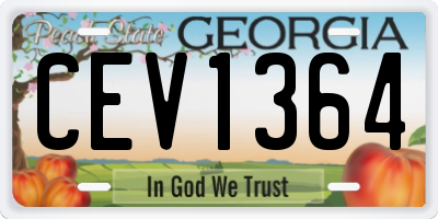 GA license plate CEV1364