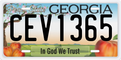 GA license plate CEV1365