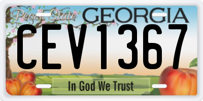 GA license plate CEV1367