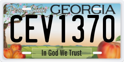 GA license plate CEV1370