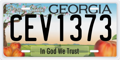 GA license plate CEV1373