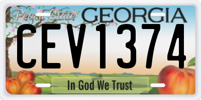 GA license plate CEV1374