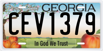 GA license plate CEV1379