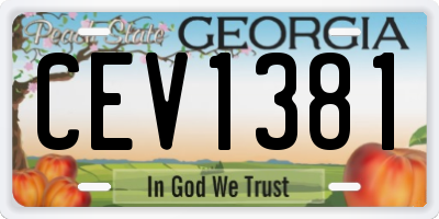 GA license plate CEV1381