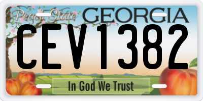 GA license plate CEV1382