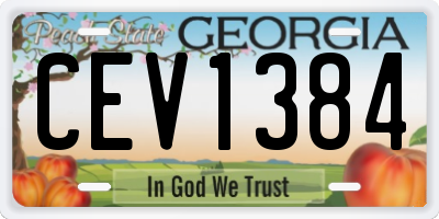 GA license plate CEV1384