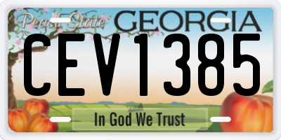GA license plate CEV1385
