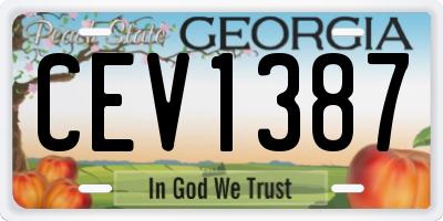 GA license plate CEV1387