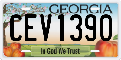 GA license plate CEV1390