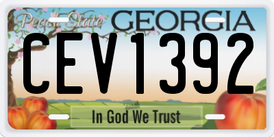 GA license plate CEV1392