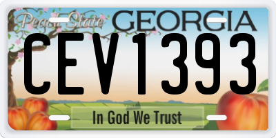 GA license plate CEV1393