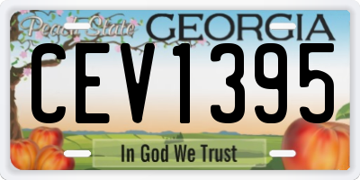 GA license plate CEV1395