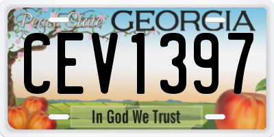 GA license plate CEV1397