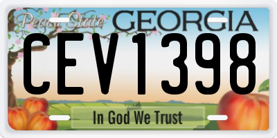 GA license plate CEV1398