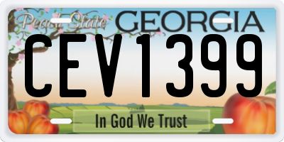 GA license plate CEV1399