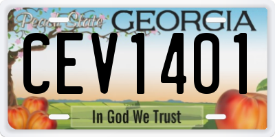 GA license plate CEV1401